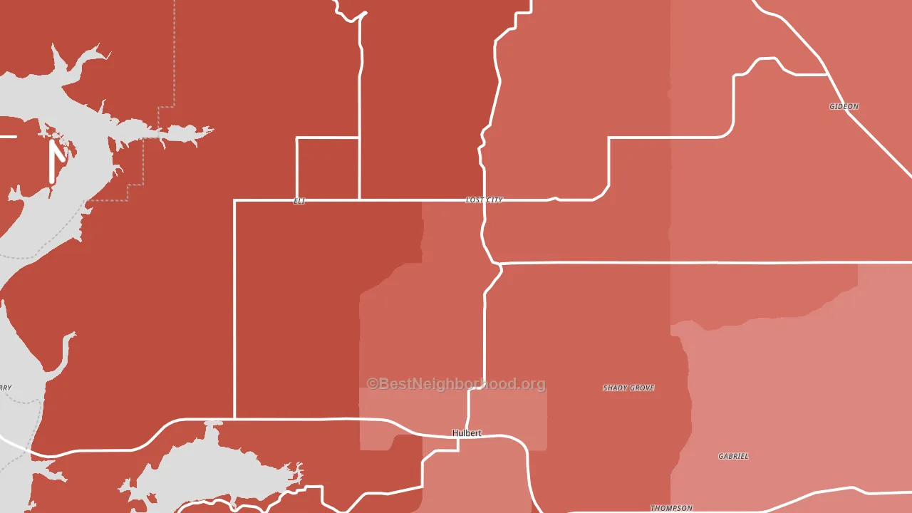 74441, OK block-group political-lean map