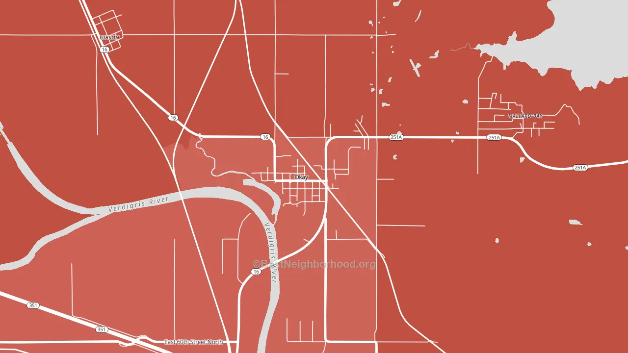 74446, OK block-group political-lean map