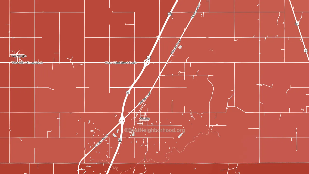 74450, OK block-group political-lean map