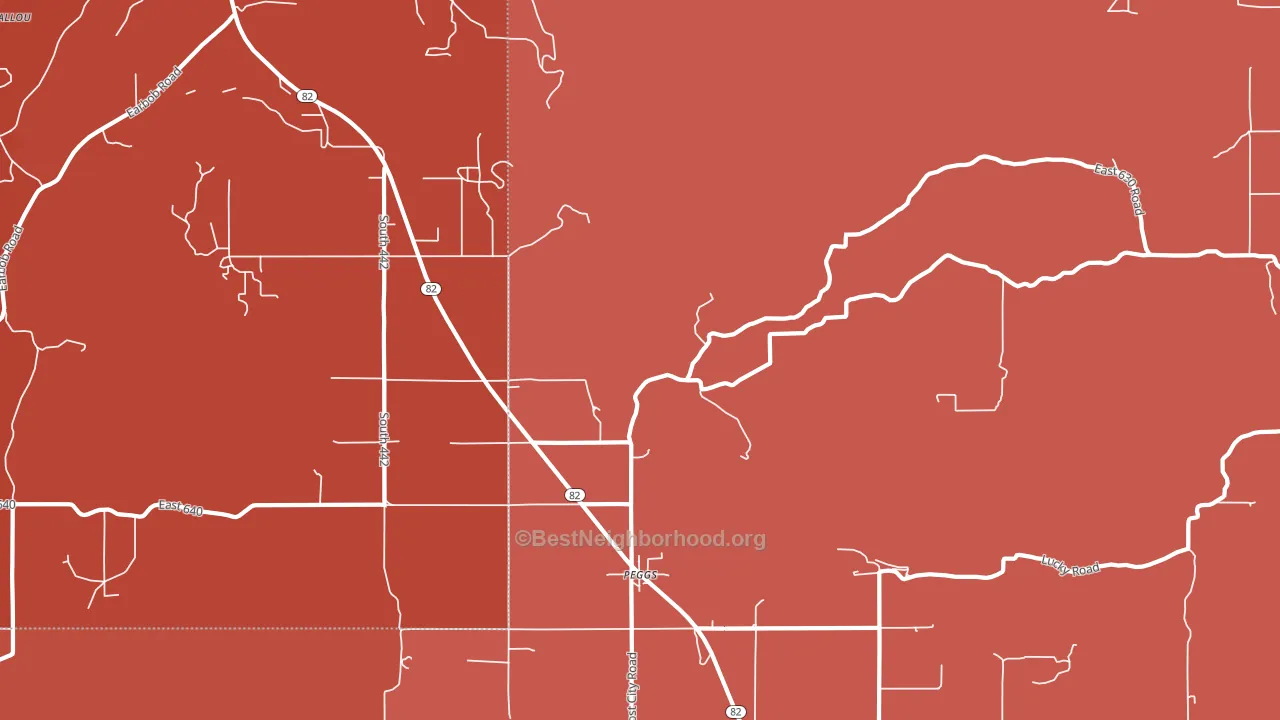 74452, OK block-group political-lean map