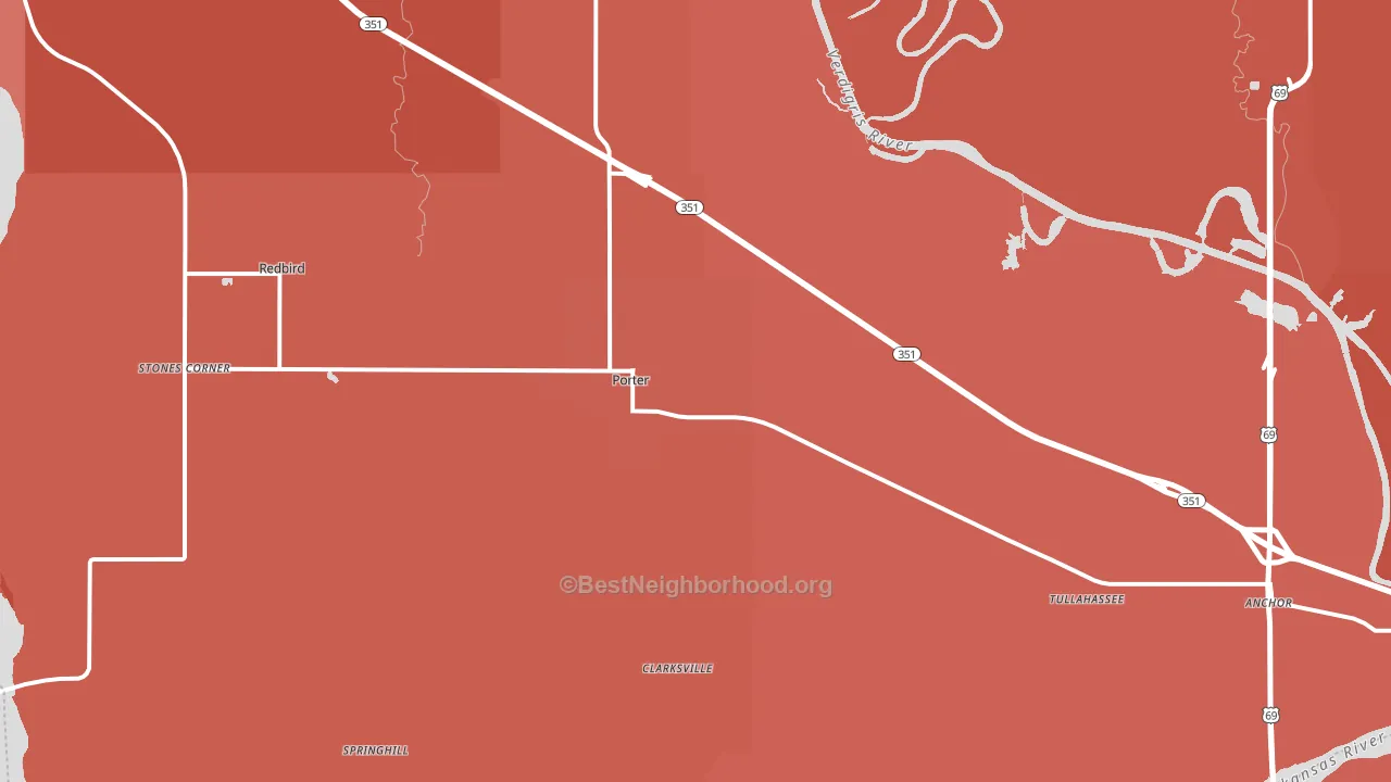 74454, OK block-group political-lean map