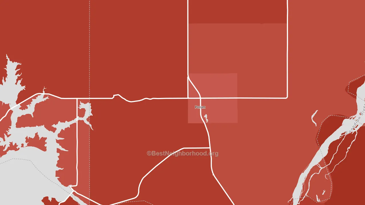 74455, OK block-group political-lean map
