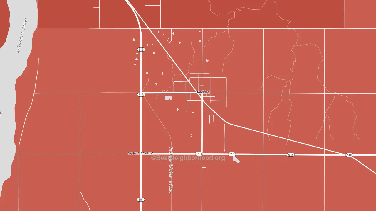 74458, OK block-group political-lean map