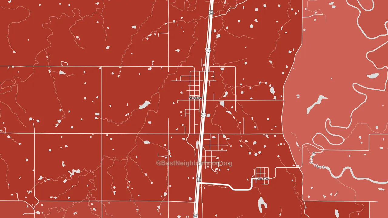 74460, OK block-group political-lean map
