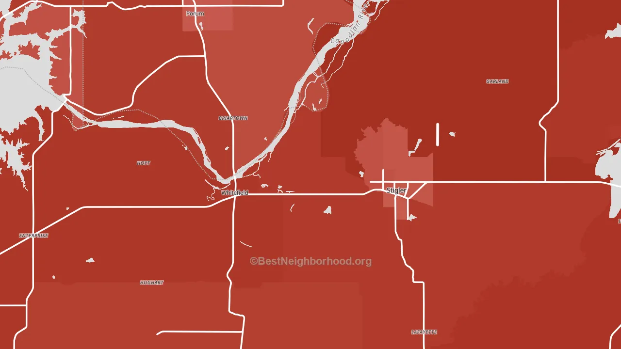 74462, OK block-group political-lean map