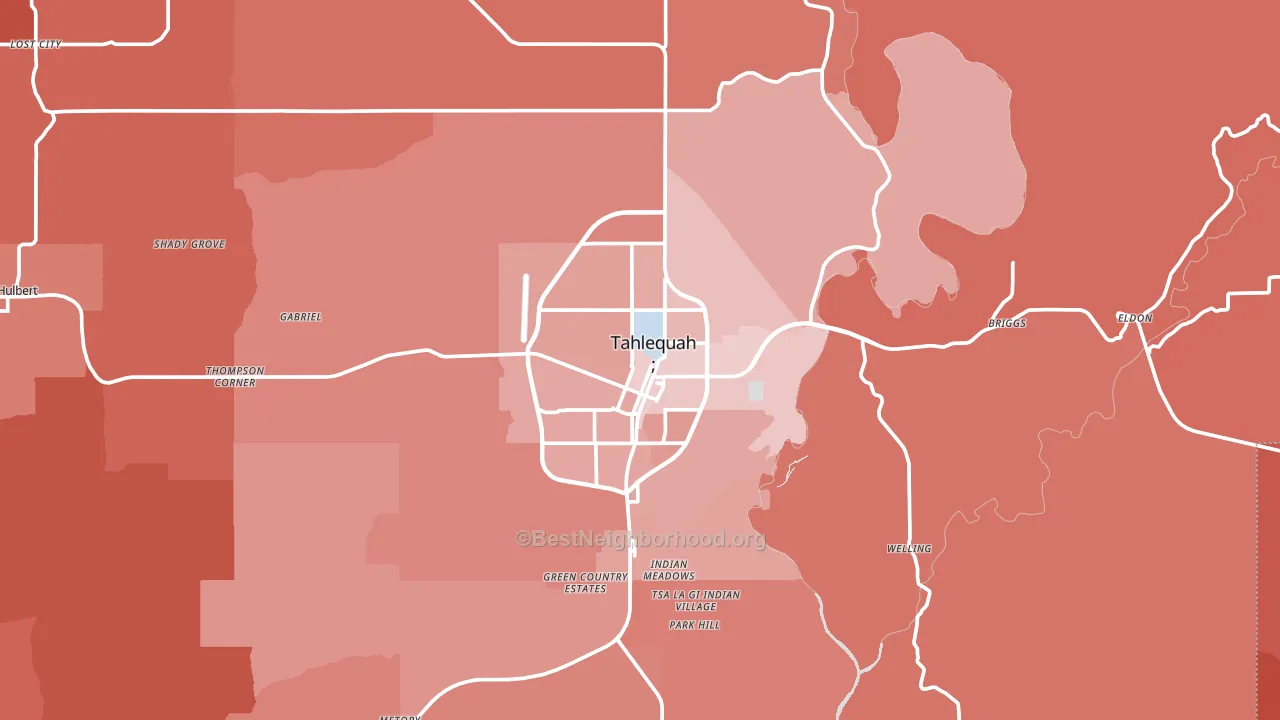 74464, OK block-group political-lean map