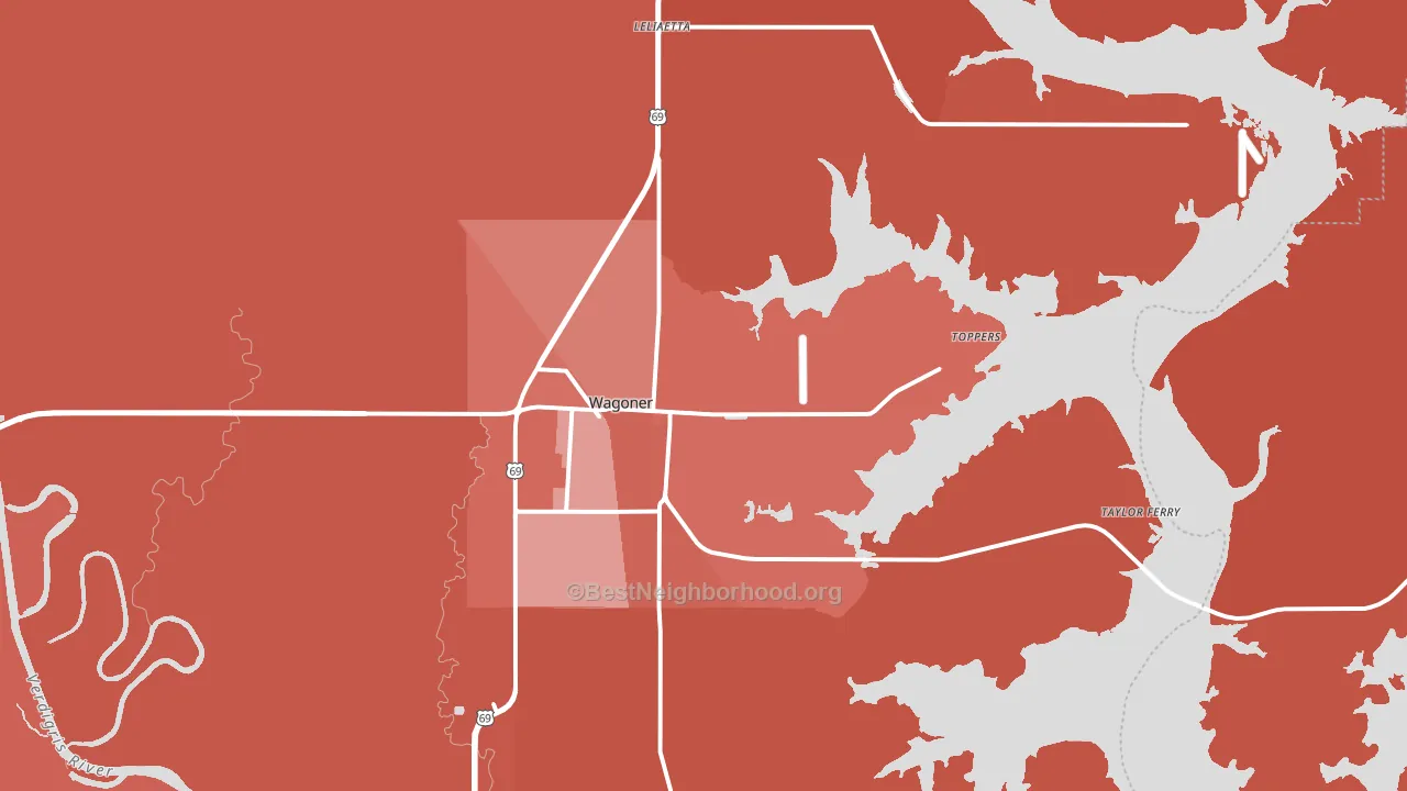 74467, OK block-group political-lean map