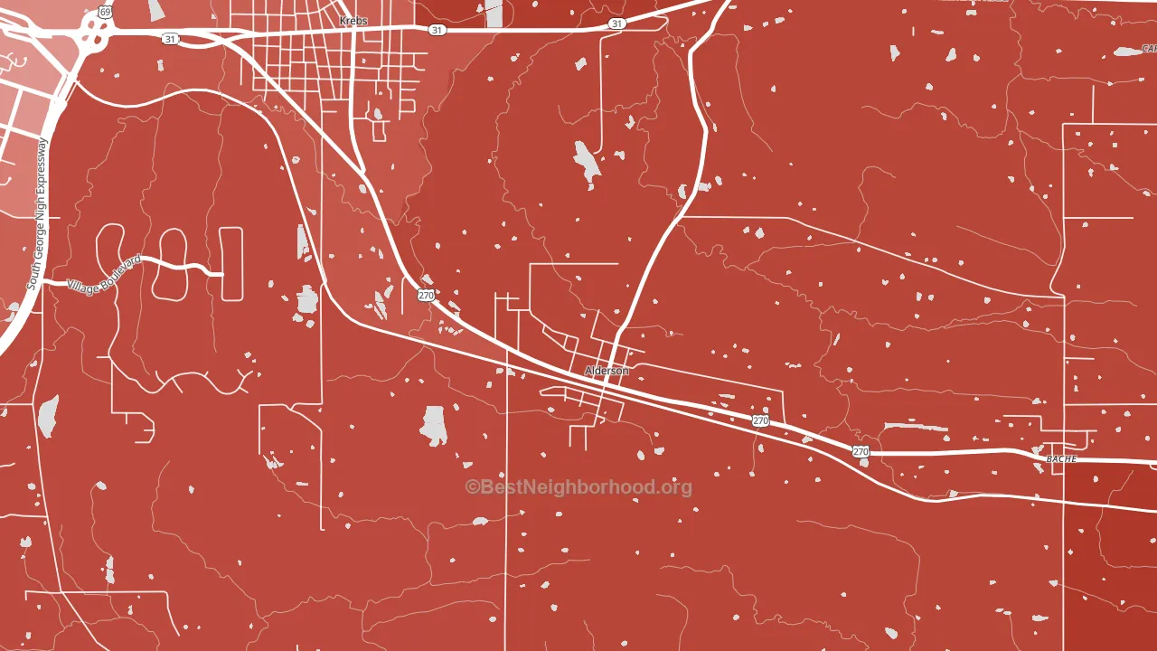 74522, OK block-group political-lean map