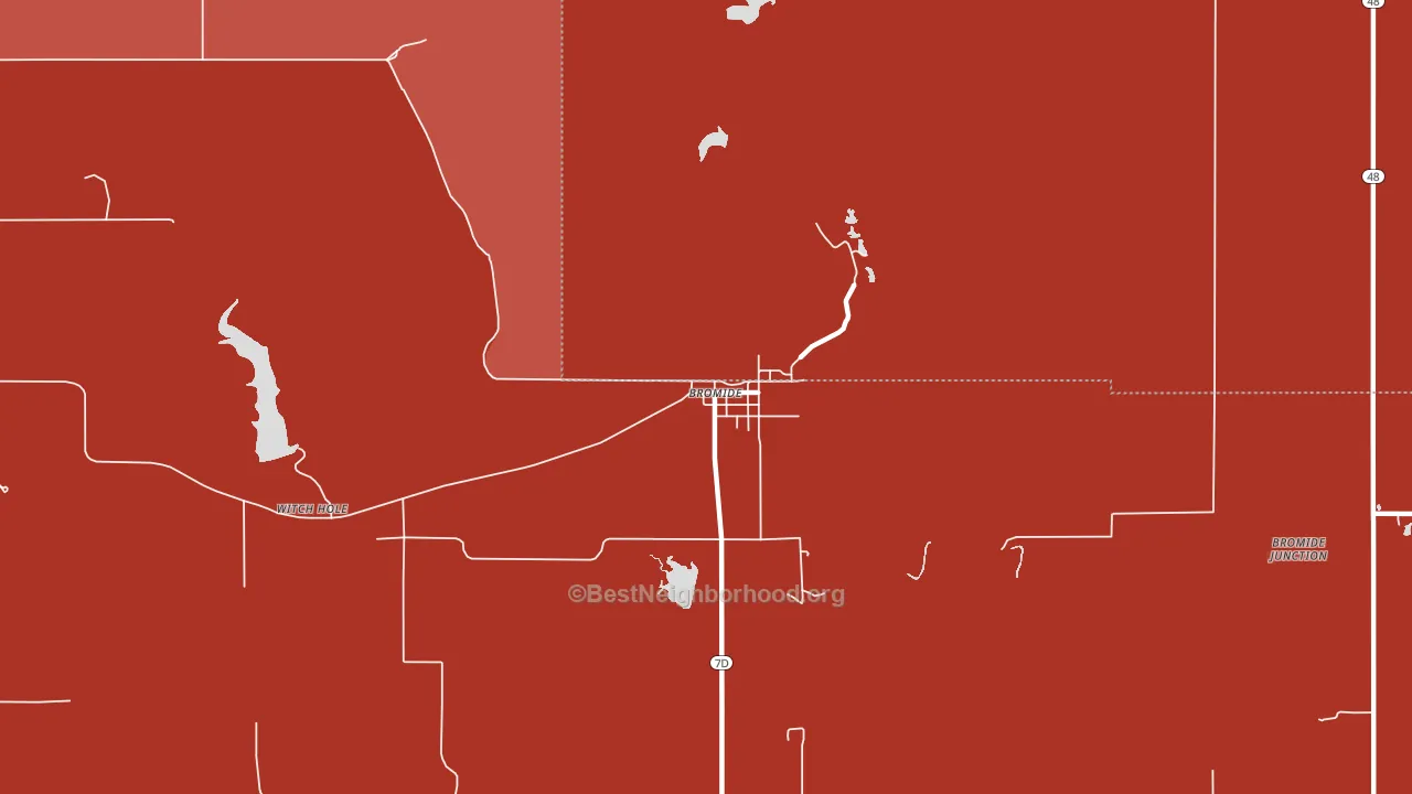 74530, OK block-group political-lean map