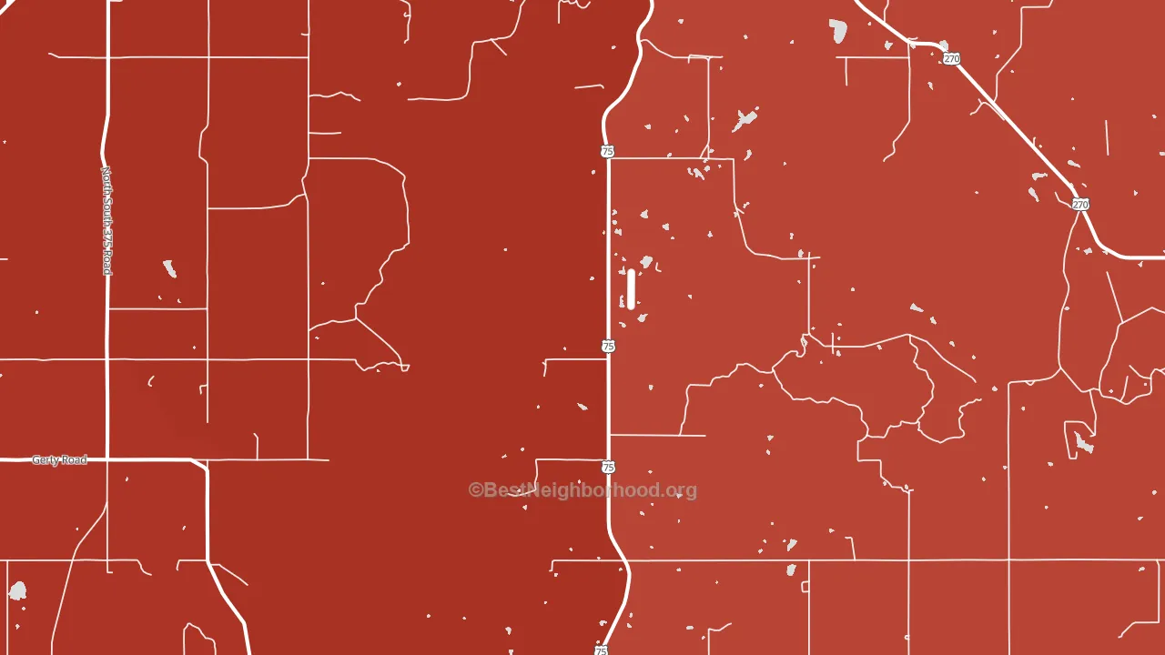 74531, OK block-group political-lean map