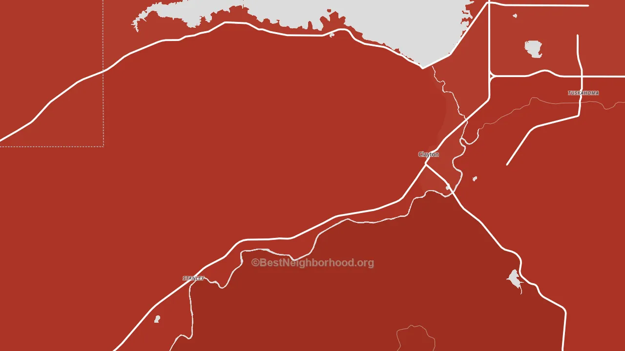 74536, OK block-group political-lean map