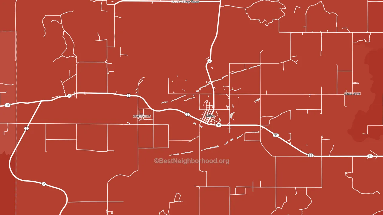 74552, OK block-group political-lean map