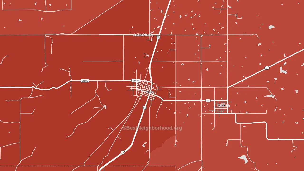 74553, OK block-group political-lean map