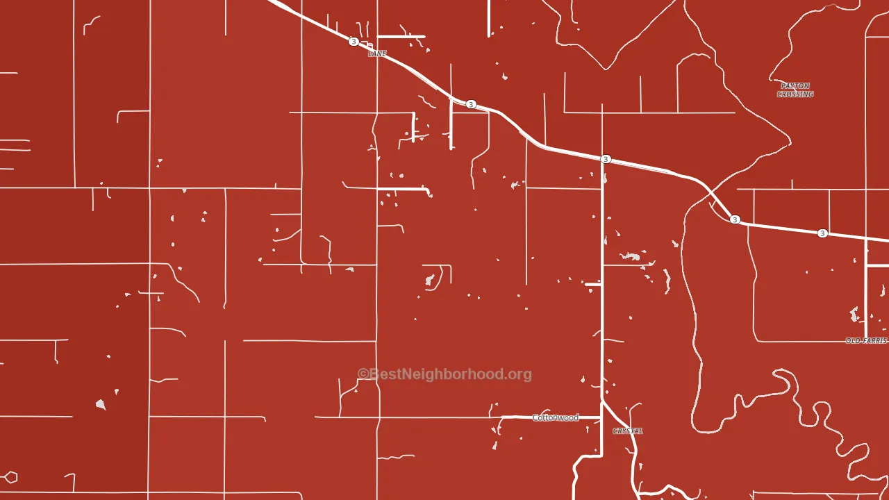 74555, OK block-group political-lean map