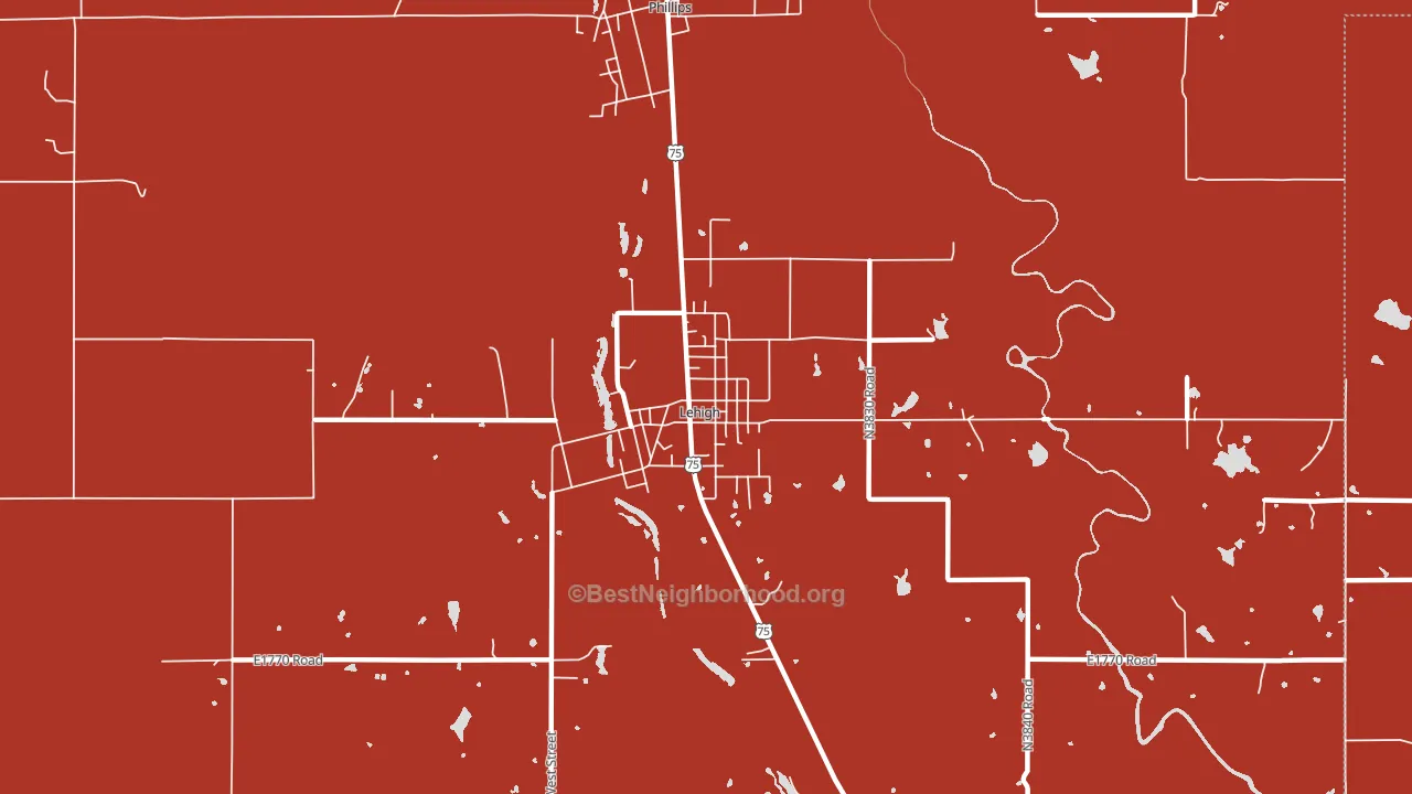 74556, OK block-group political-lean map