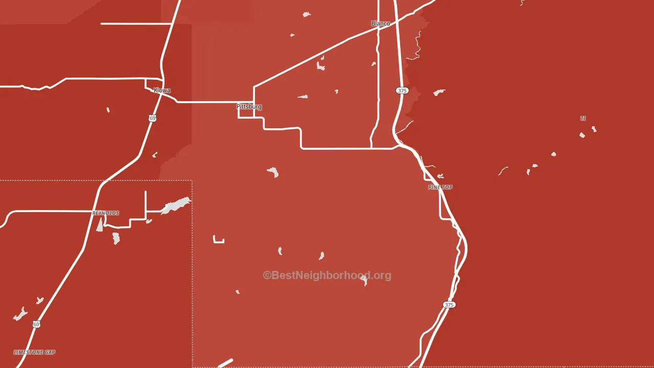 74560, OK block-group political-lean map