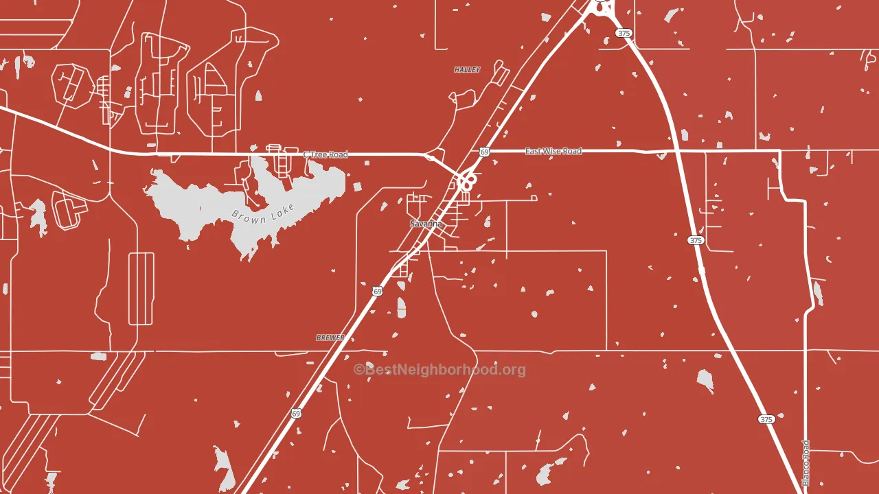 74565, OK block-group political-lean map