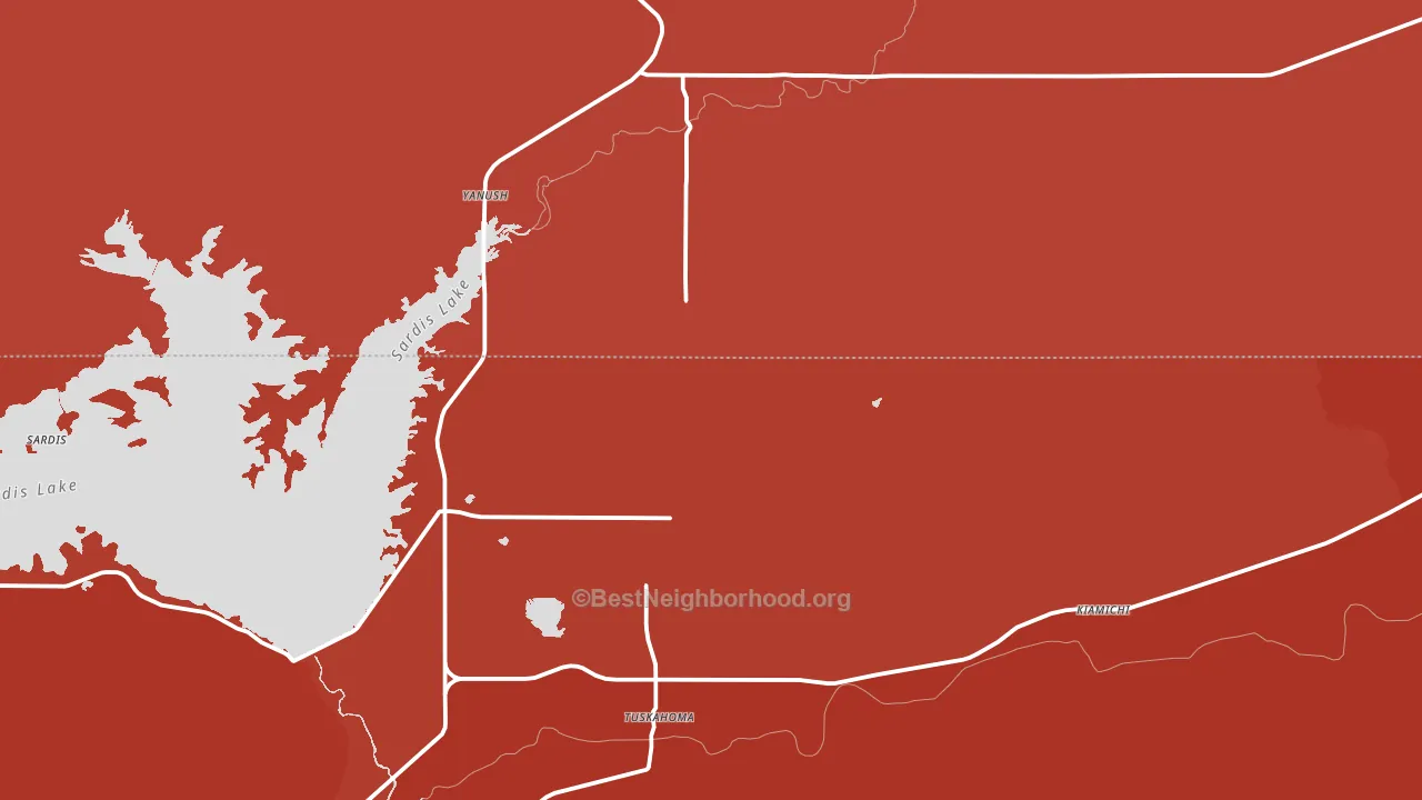 74574, OK block-group political-lean map