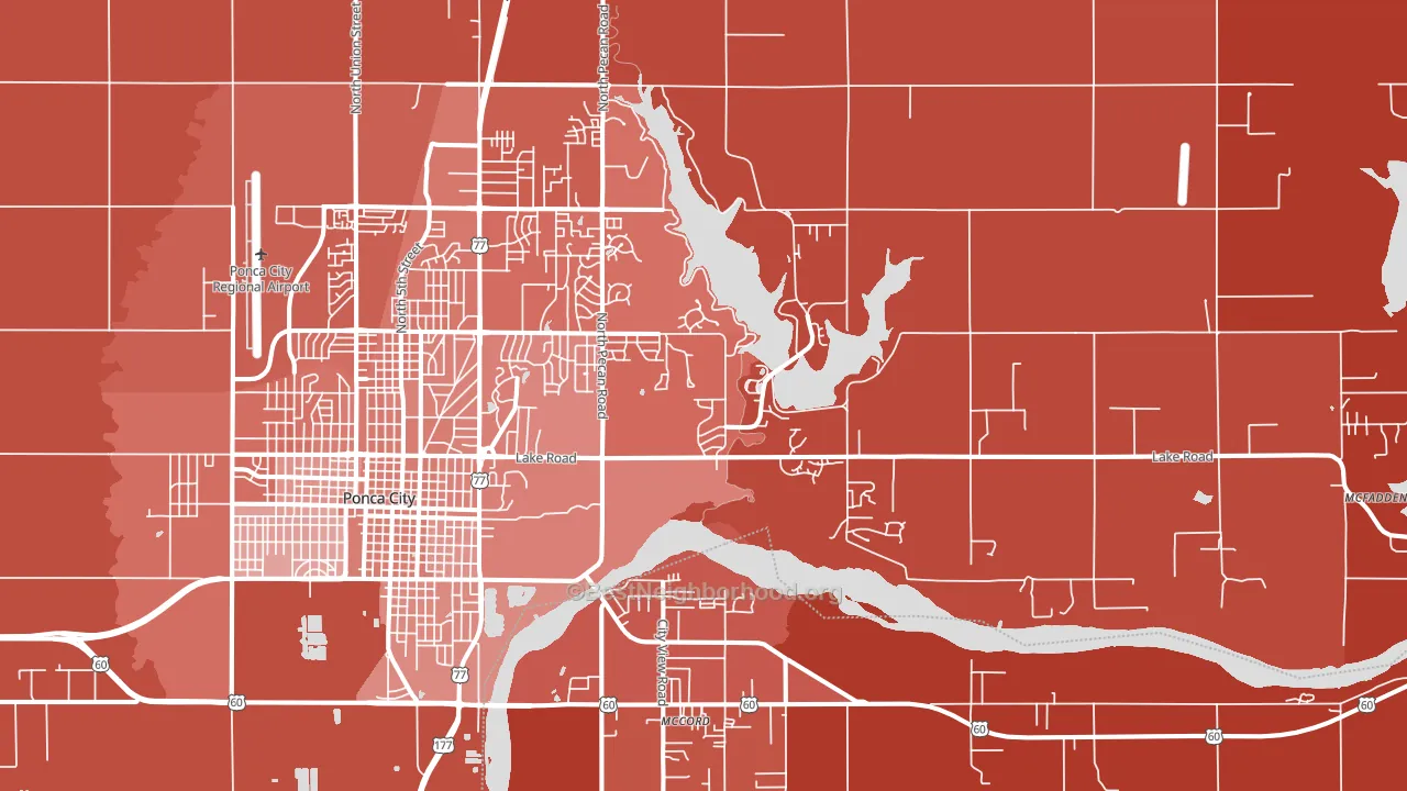 74604, OK block-group political-lean map