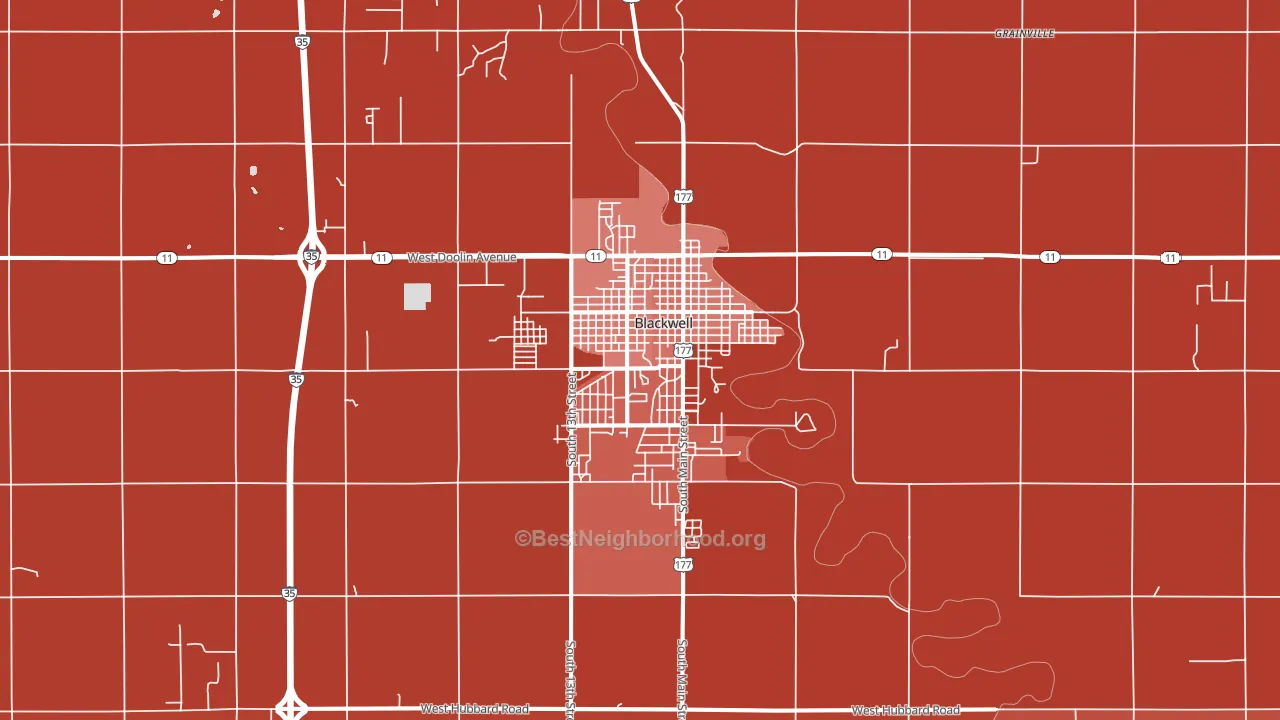 74631, OK block-group political-lean map