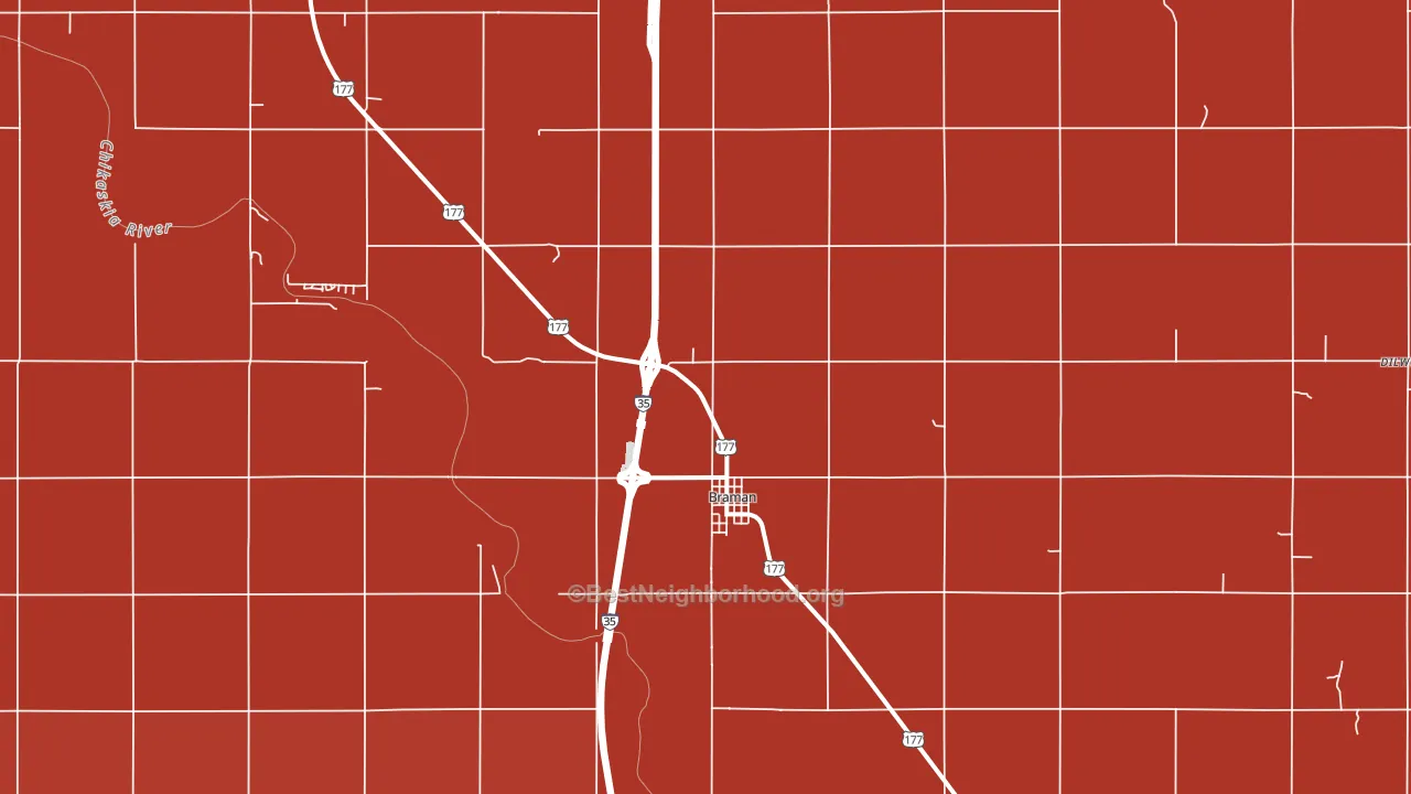 74632, OK block-group political-lean map