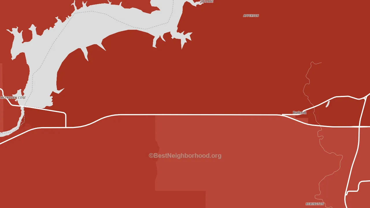 74633, OK block-group political-lean map