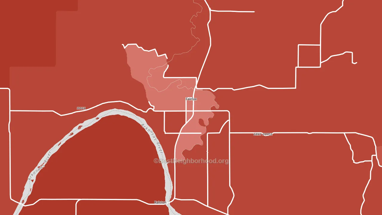 74637, OK block-group political-lean map