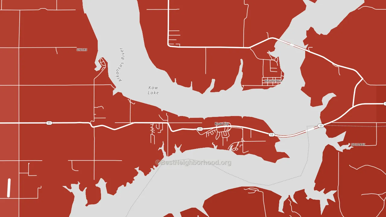 74641, OK block-group political-lean map