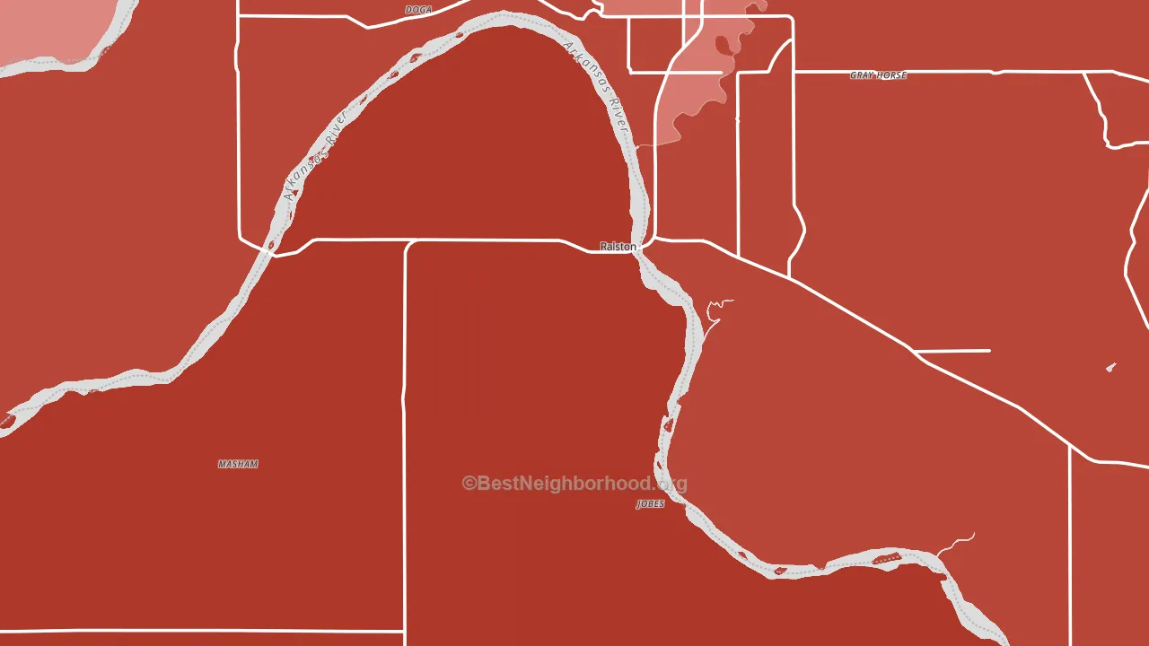 74650, OK block-group political-lean map