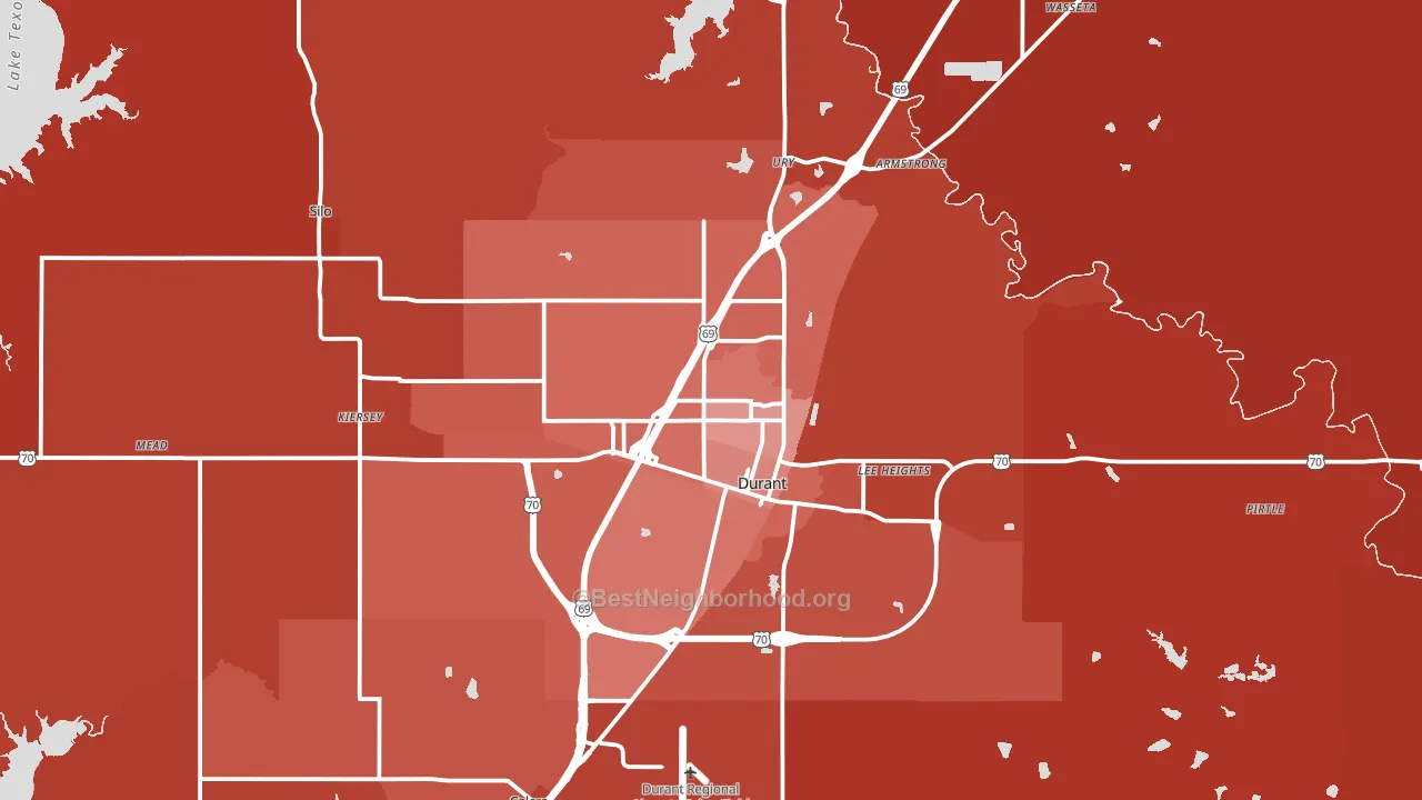 74701, OK block-group political-lean map