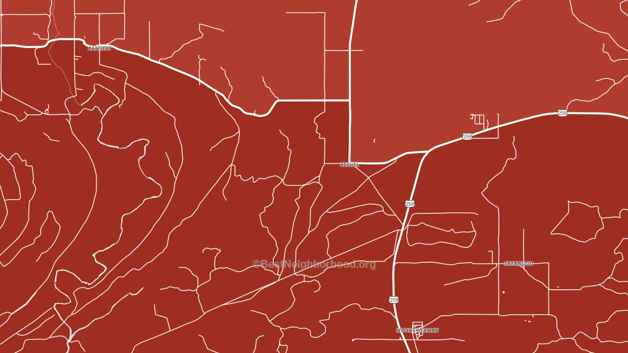 74724, OK block-group political-lean map