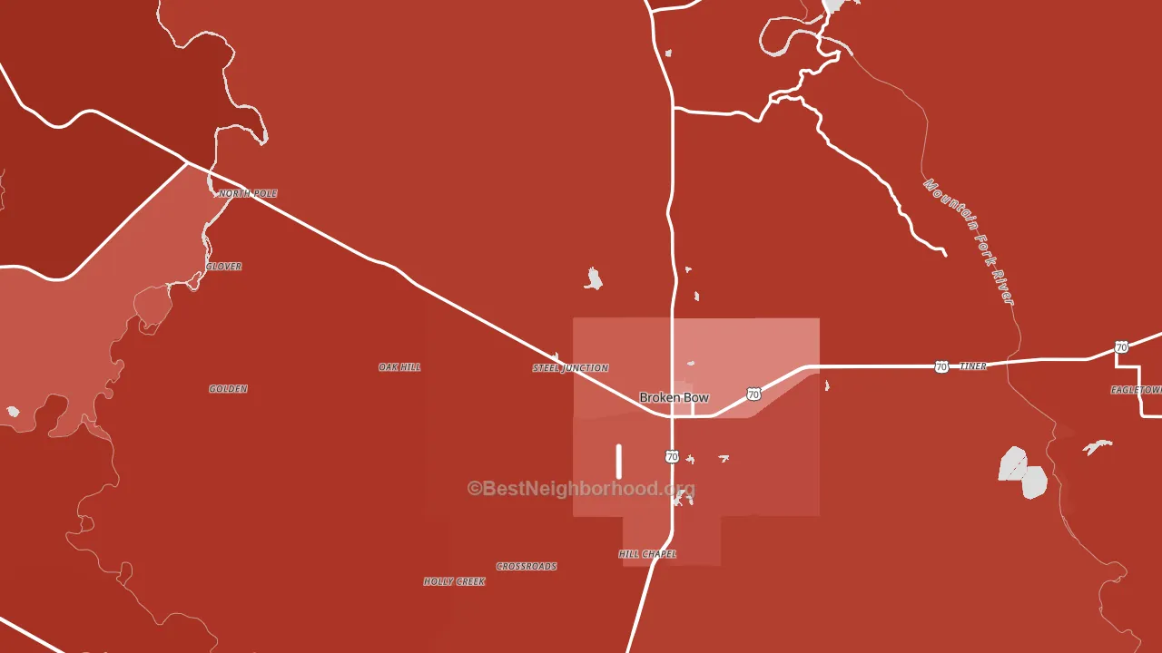 74728, OK block-group political-lean map