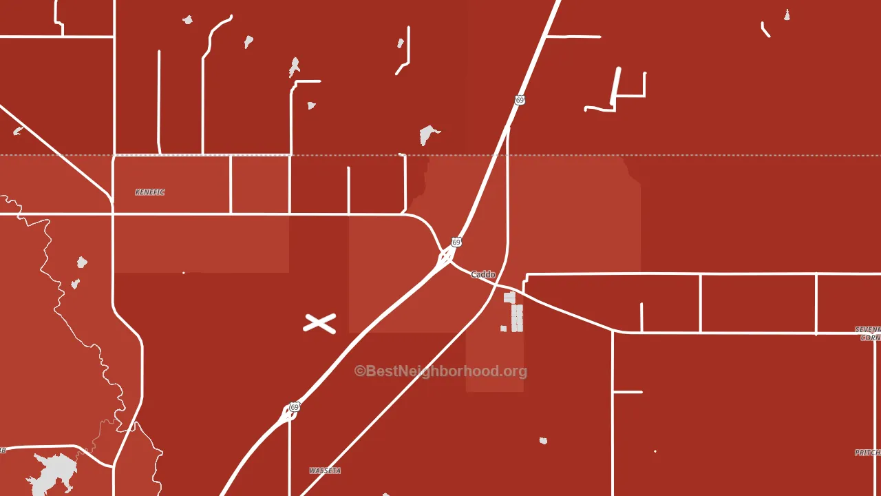 74729, OK block-group political-lean map