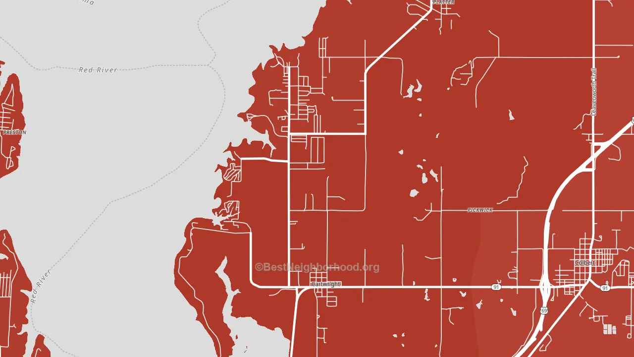 74731, OK block-group political-lean map