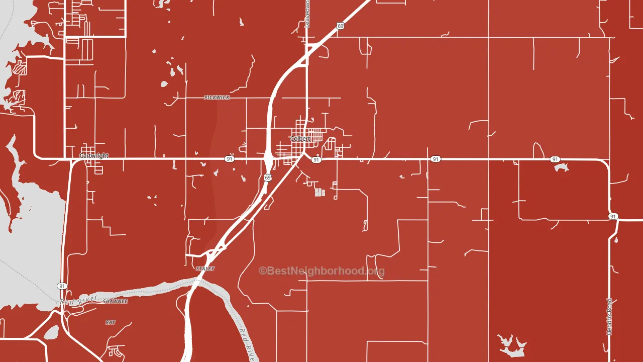 74733, OK block-group political-lean map