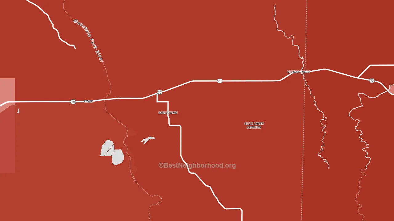 74734, OK block-group political-lean map