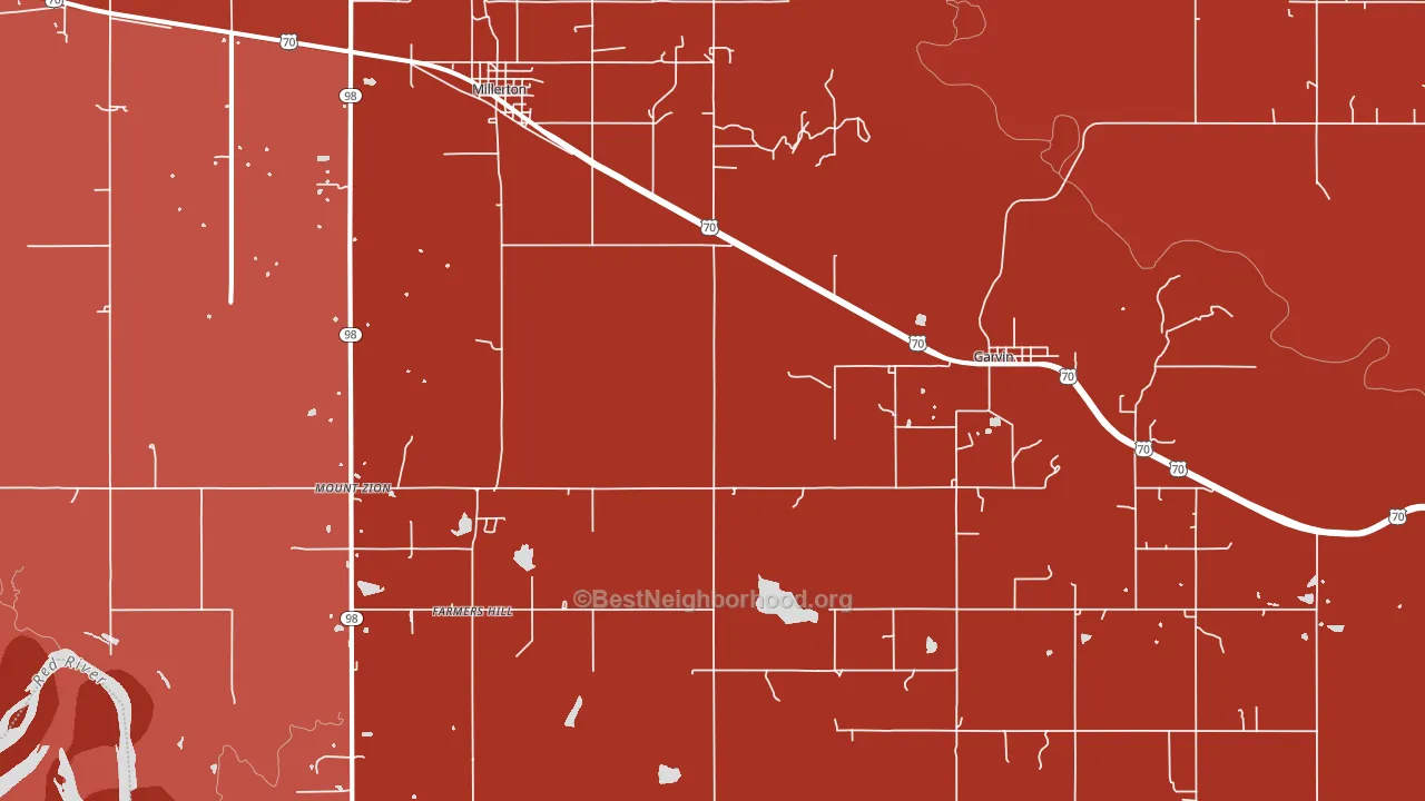 74736, OK block-group political-lean map