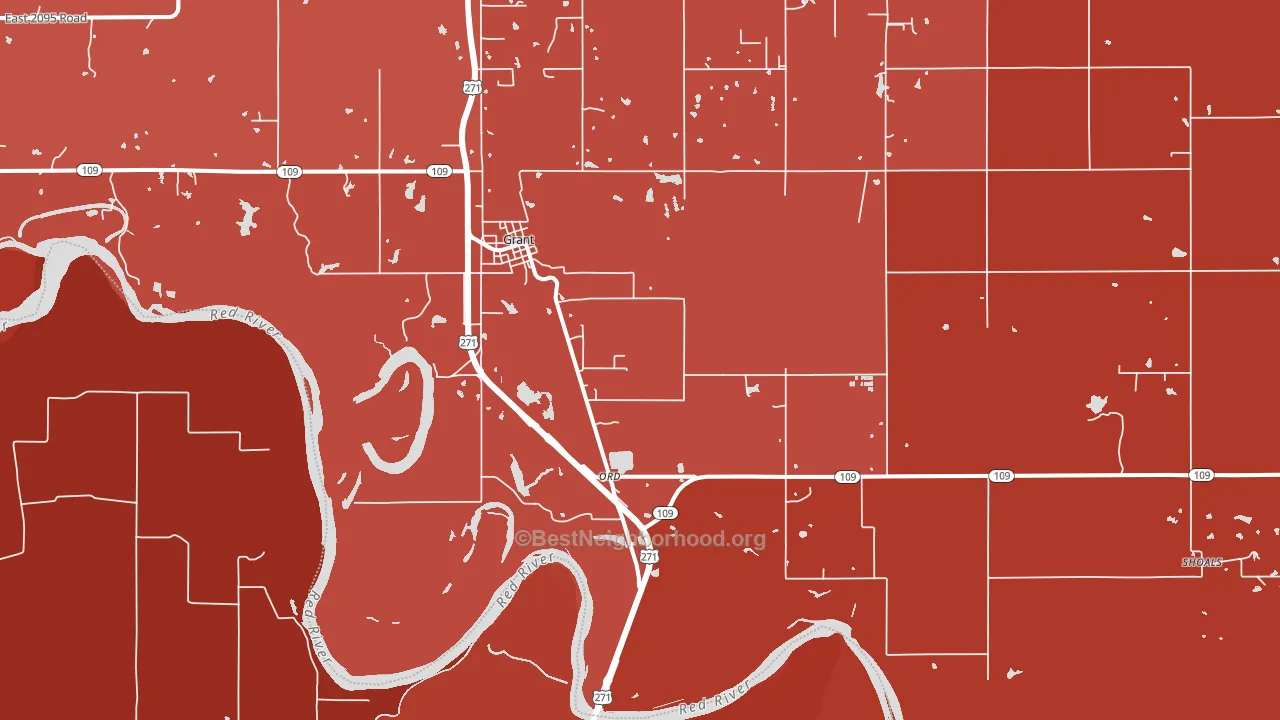 74738, OK block-group political-lean map