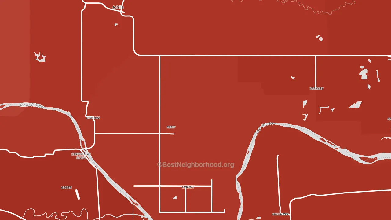 74741, OK block-group political-lean map