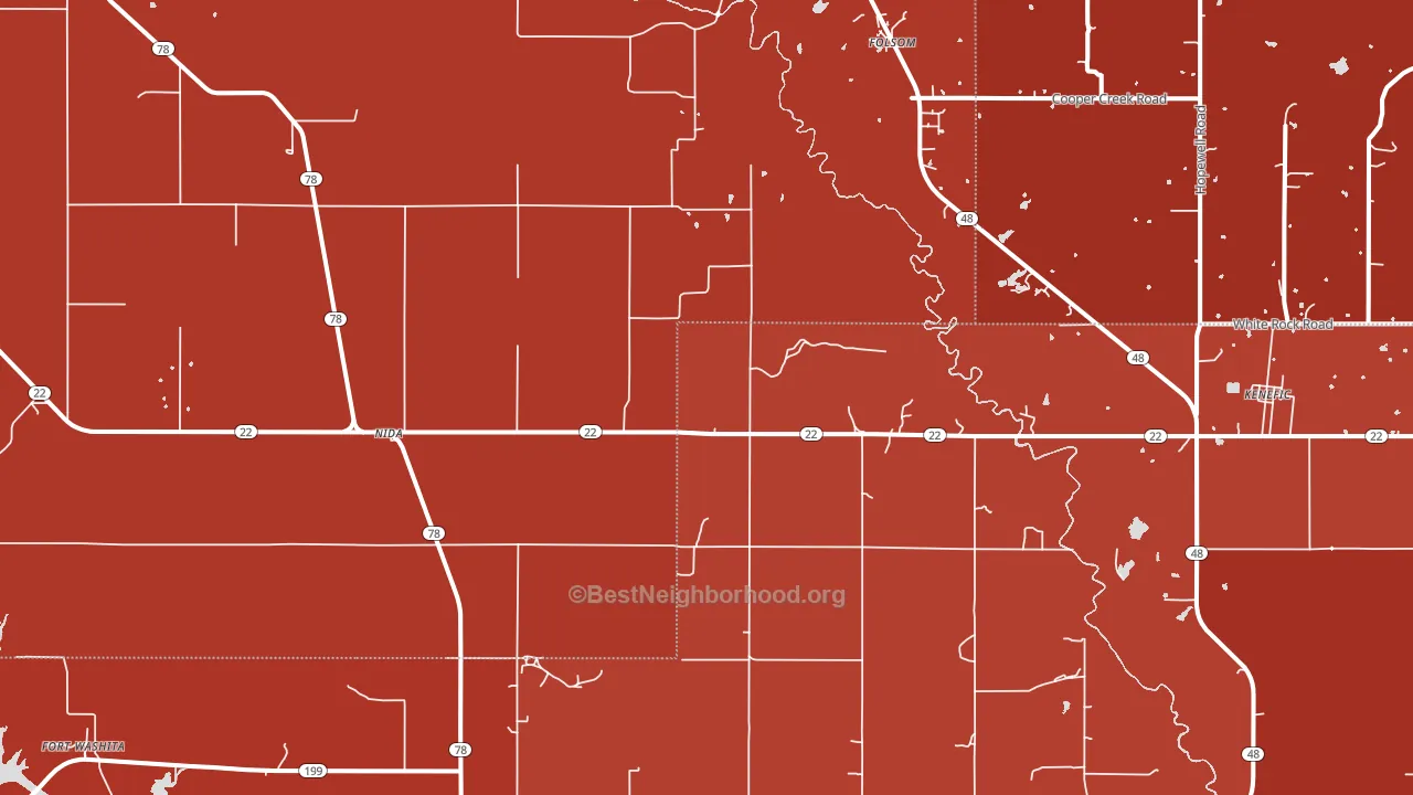 74748, OK block-group political-lean map