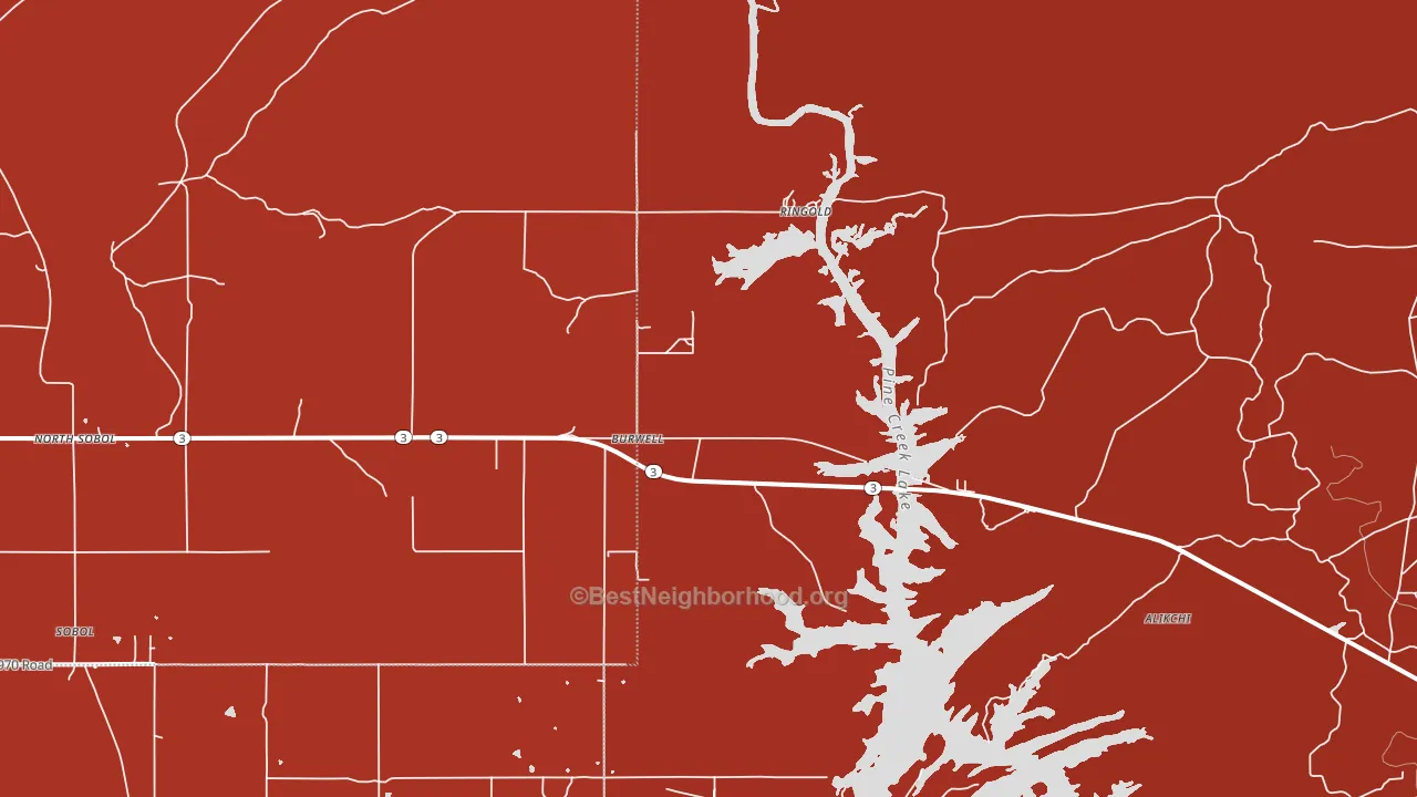 74754, OK block-group political-lean map