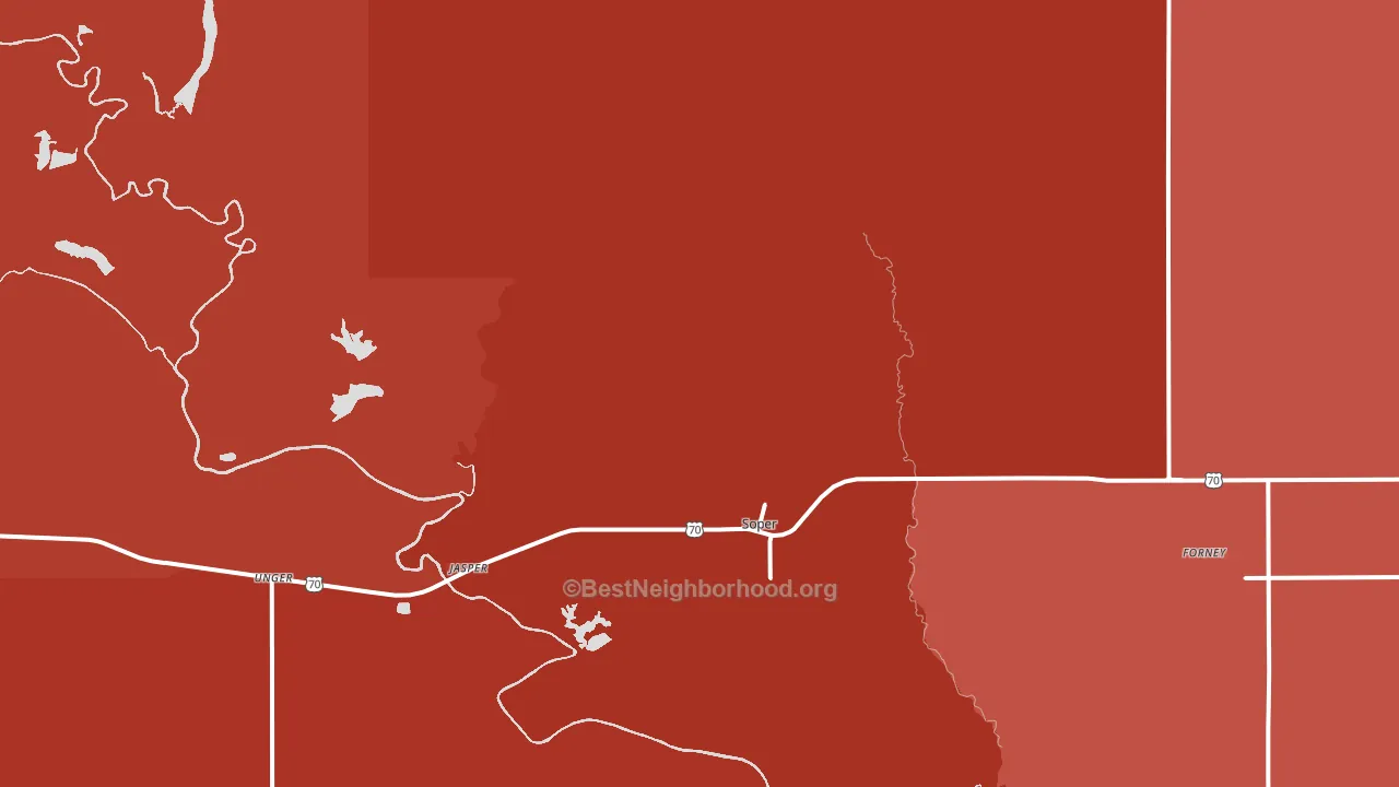 74759, OK block-group political-lean map