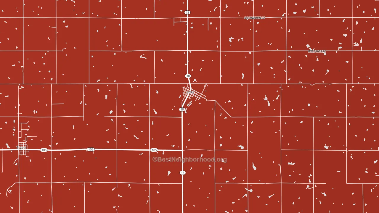 74824, OK block-group political-lean map