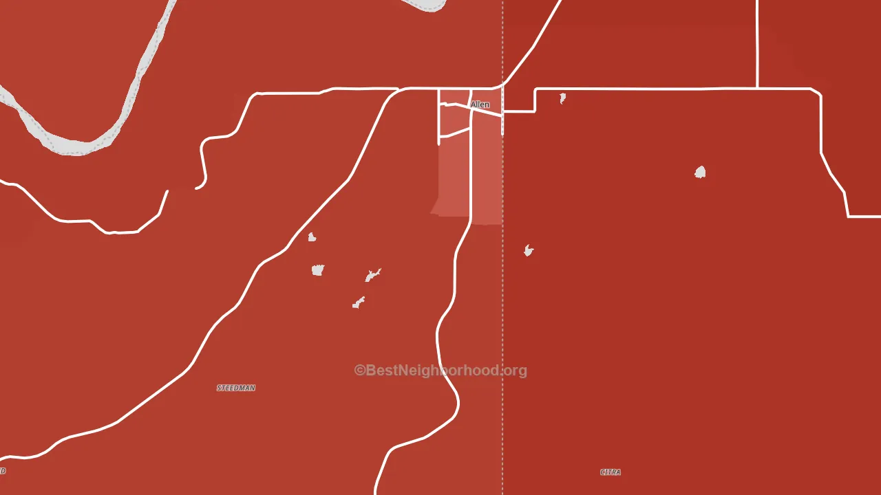 74825, OK block-group political-lean map