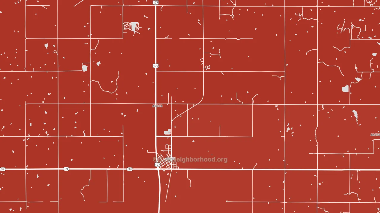 74826, OK block-group political-lean map