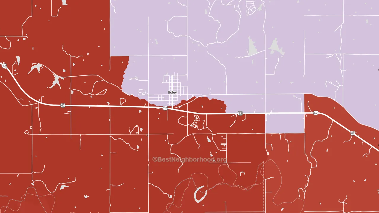 74829, OK block-group political-lean map
