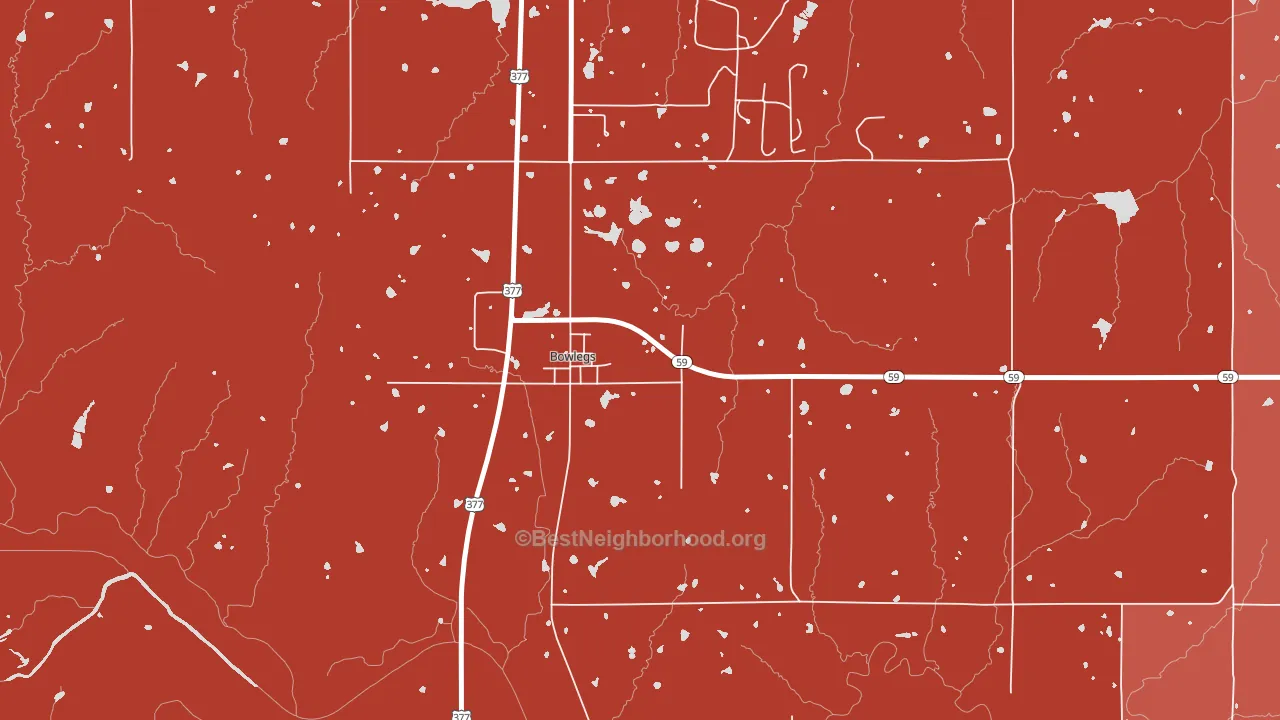 74830, OK block-group political-lean map