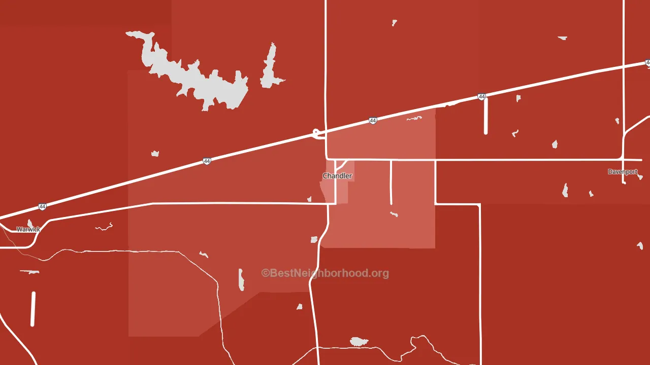 74834, OK block-group political-lean map