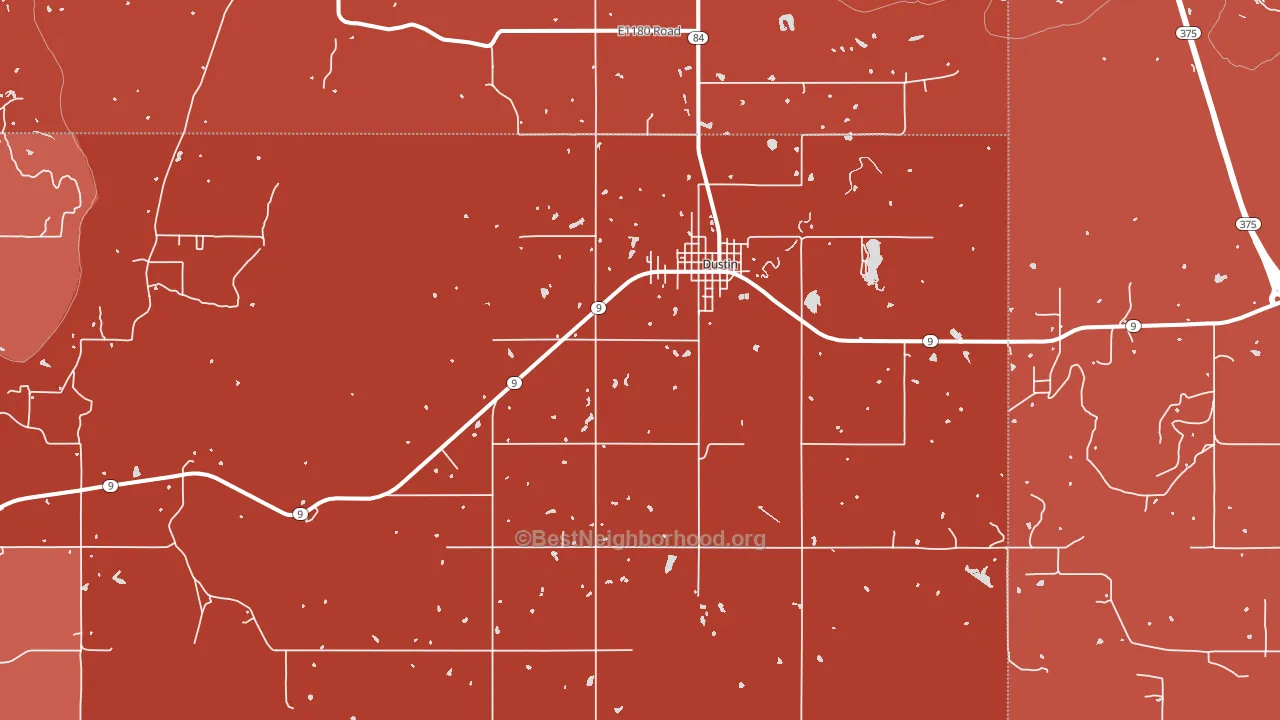 74839, OK block-group political-lean map