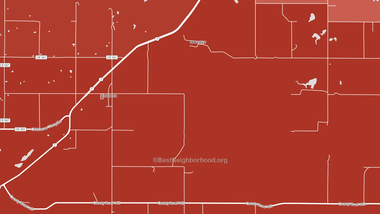 74843, OK block-group political-lean map